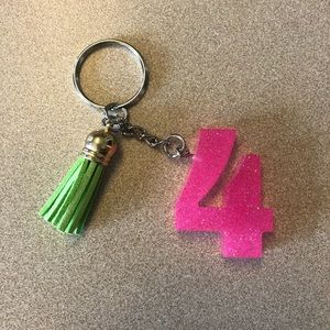 Handmade Number "4" Keychain